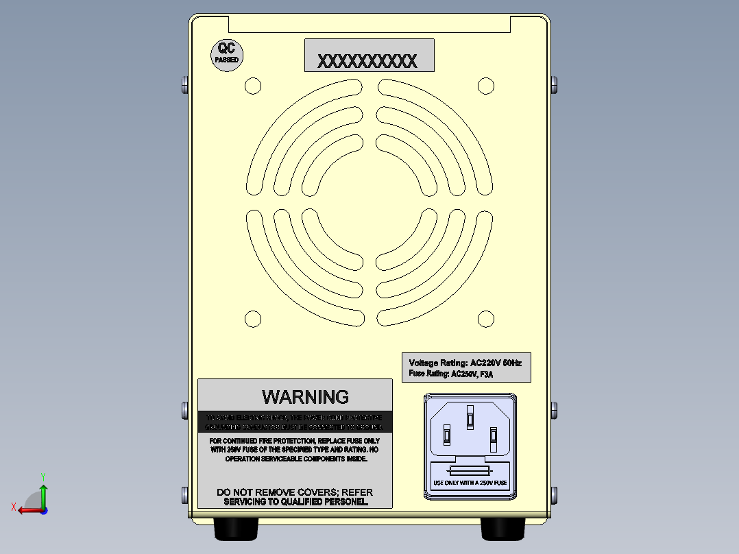 实验室变压器电源后视图