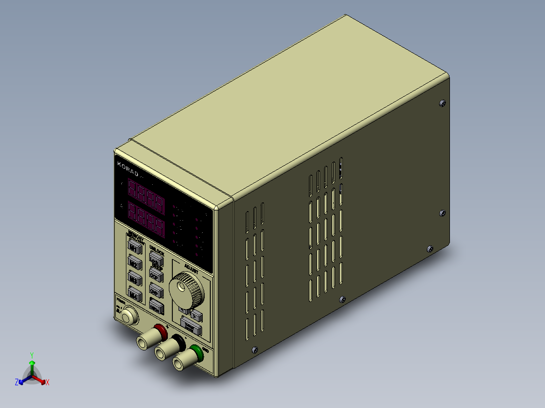 实验室变压器电源正等轴测图