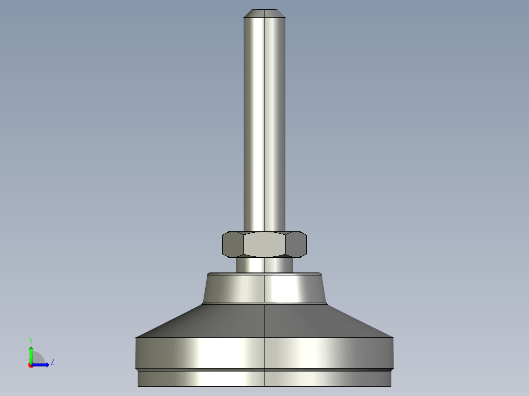 水平調整腳座(SUS製)LSA50-SUS-3D多系列多零件图纸模型左视图