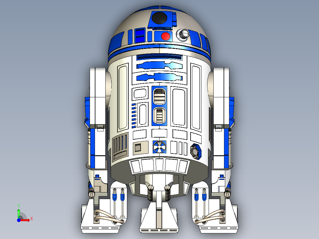 R2-D2星球大战机器人前视图