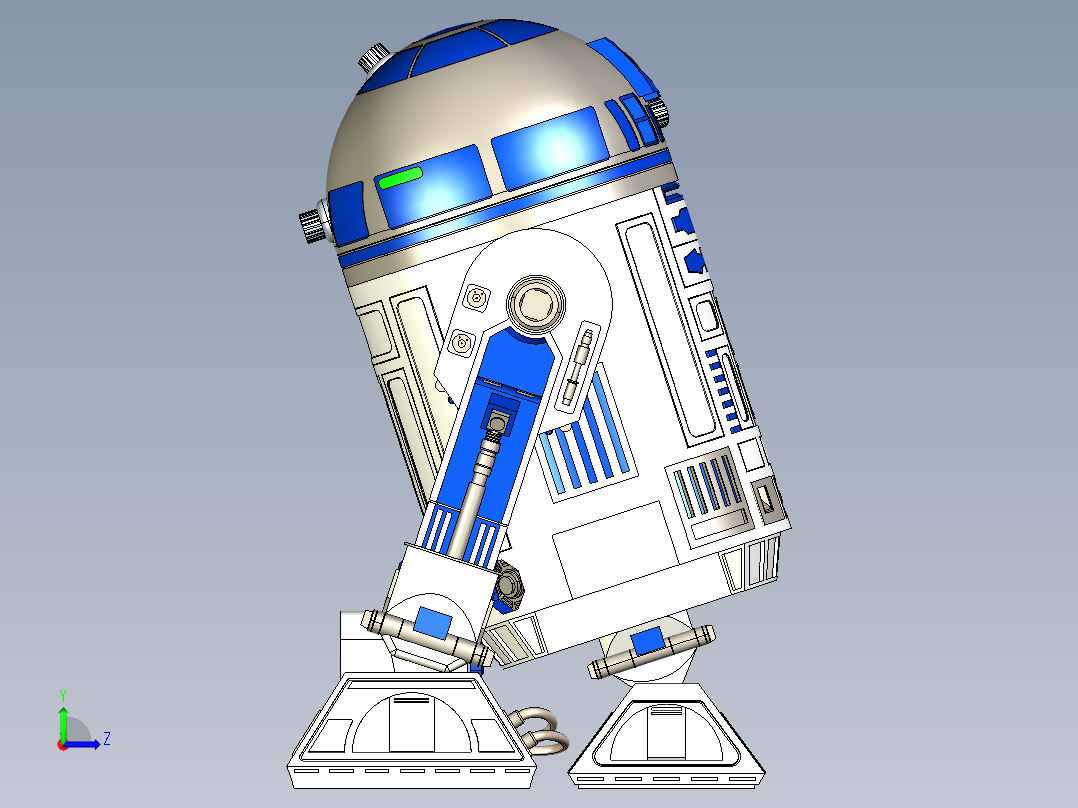 R2-D2星球大战机器人左视图