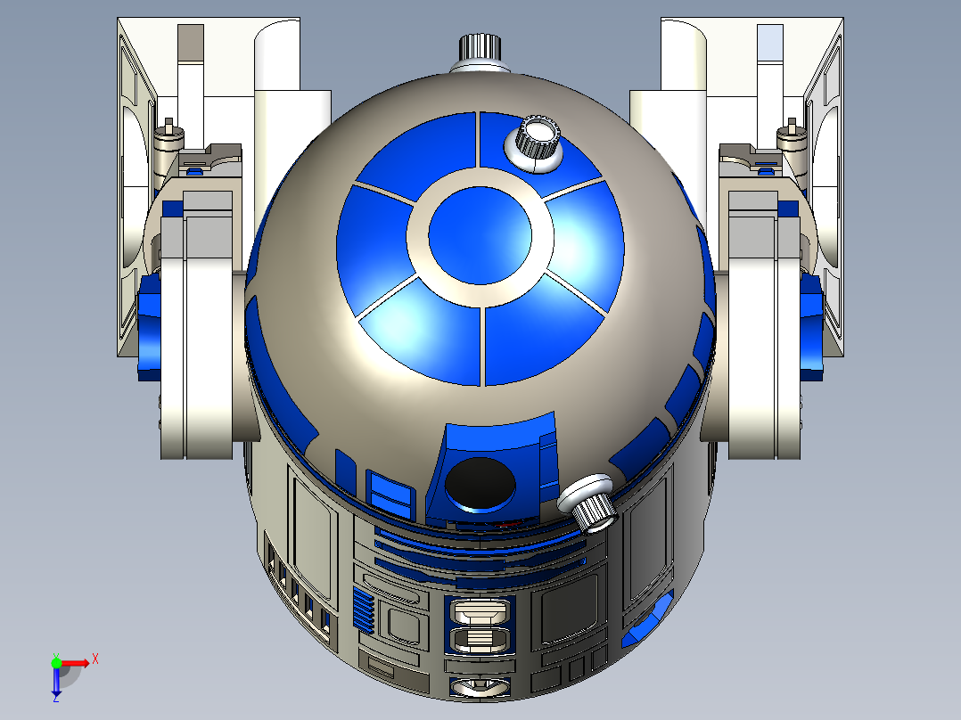 R2-D2星球大战机器人俯视图
