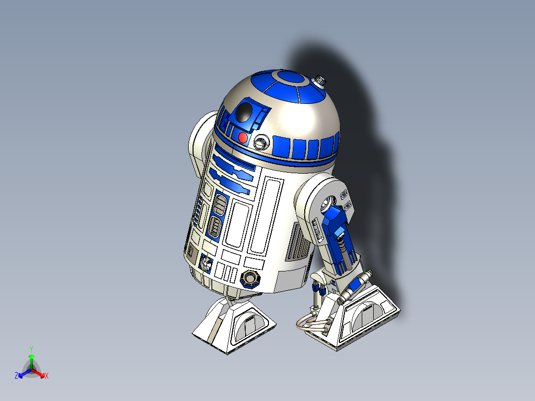 R2-D2星球大战机器人正等轴测图