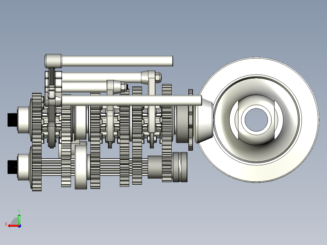 方程式赛车的变速箱后视图