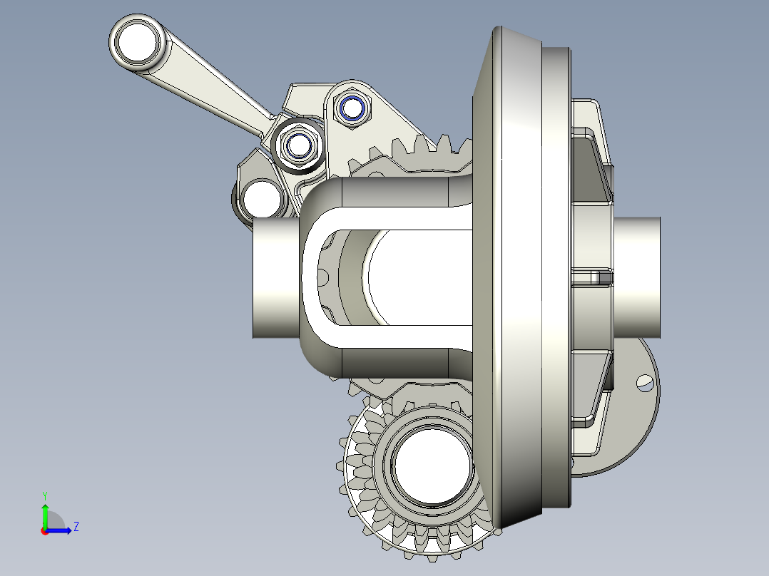 方程式赛车的变速箱左视图