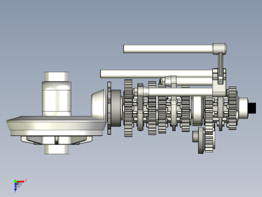 方程式赛车的变速箱俯视图
