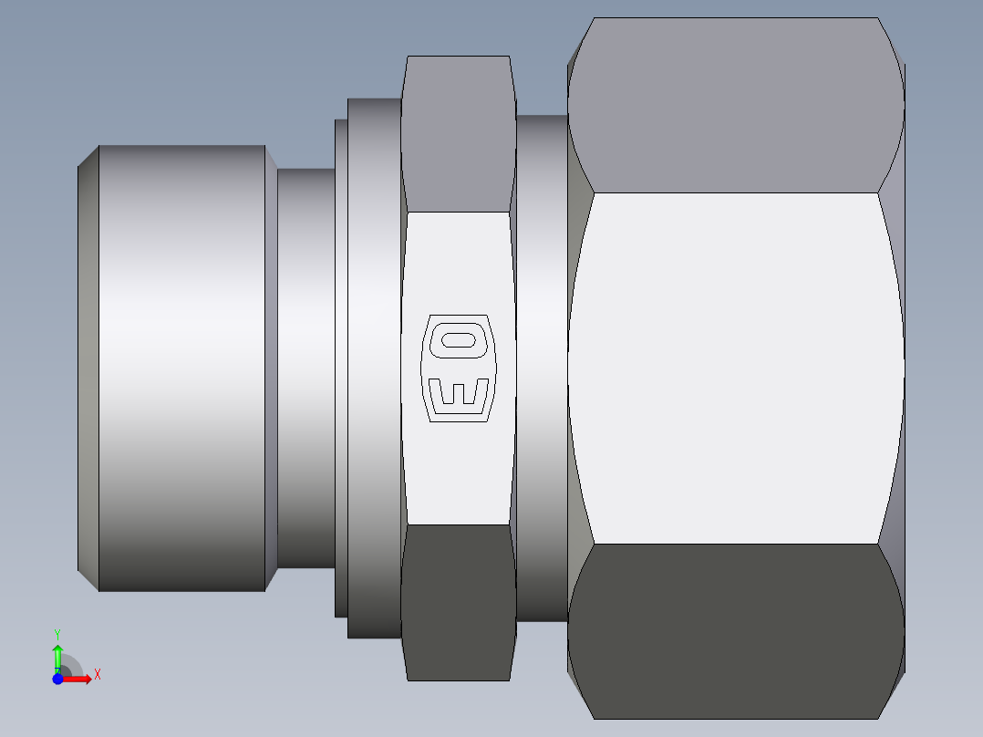 卡套式工业通用硬管接头EO_Male_Stud_connector_GE22ZLRED71前视图