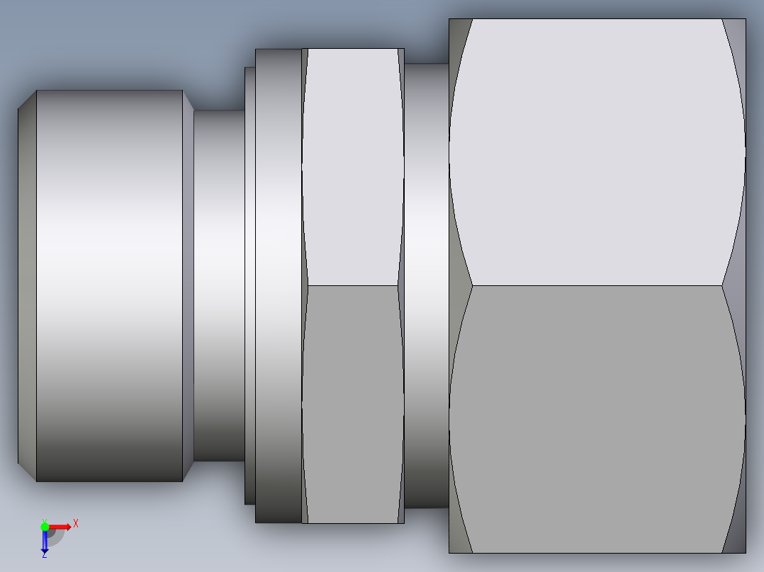 卡套式工业通用硬管接头EO_Male_Stud_connector_GE22ZLRED71俯视图