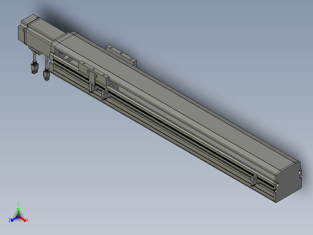 东锦丝杆传动-直线滑台模组DH85-C-L10-S500-BC-P400W-C3正等轴测图