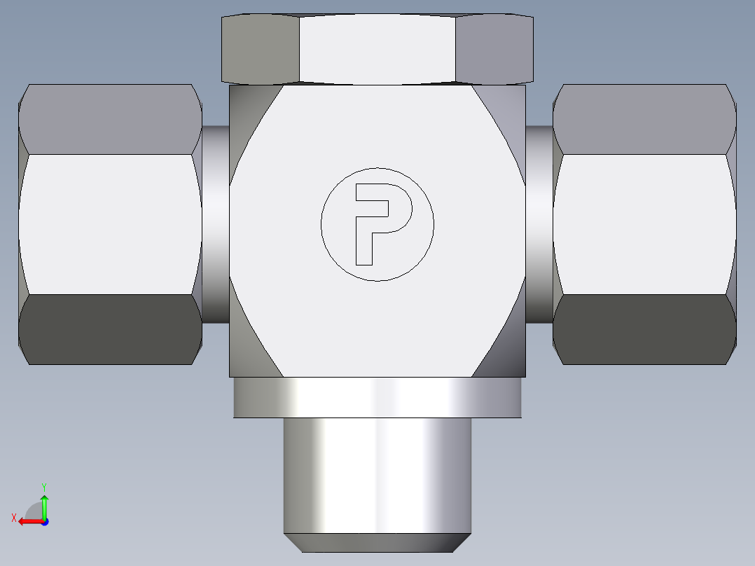 卡套式工业通用硬管接头EO_High_pressure_banjo_tee_TH14SRKD71后视图