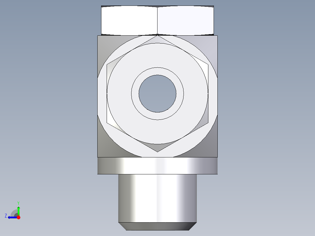 卡套式工业通用硬管接头EO_High_pressure_banjo_tee_TH14SRKD71右视图
