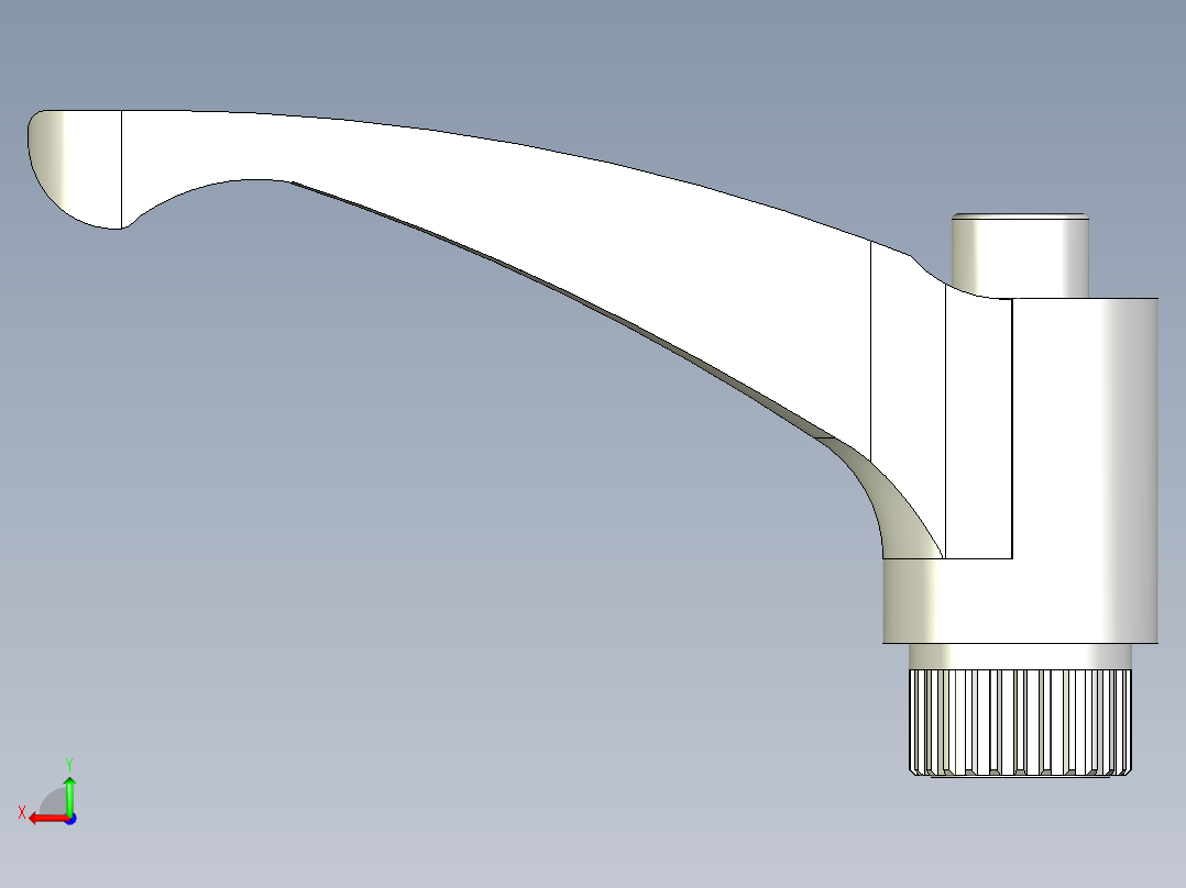 人體工學型調整把手(母牙)ERX-3D多系列多零件图纸模型后视图