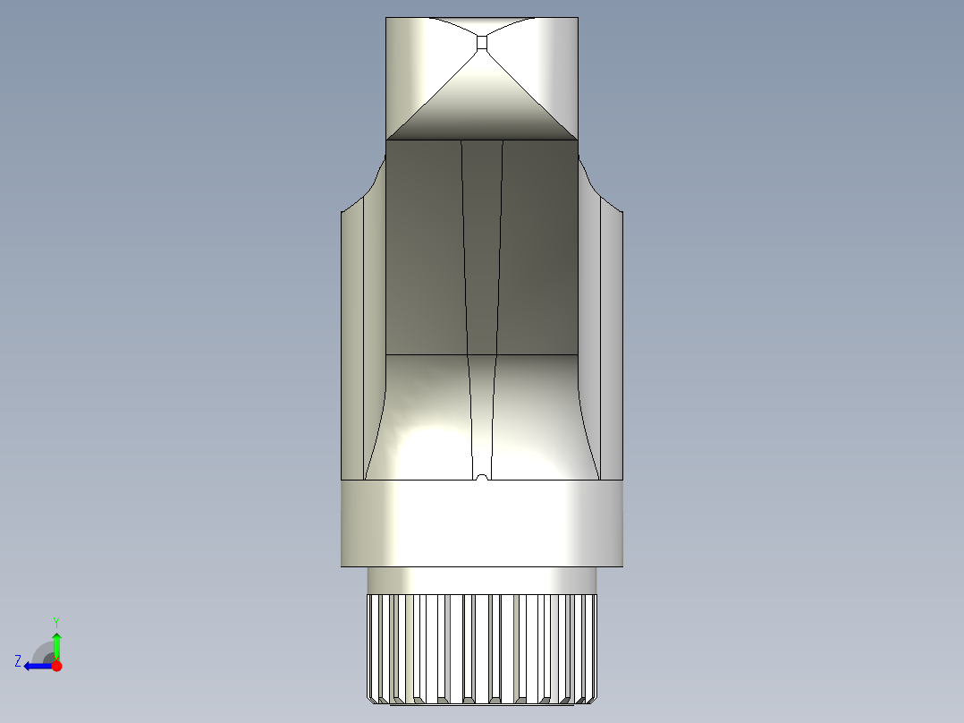 人體工學型調整把手(母牙)ERX-3D多系列多零件图纸模型右视图