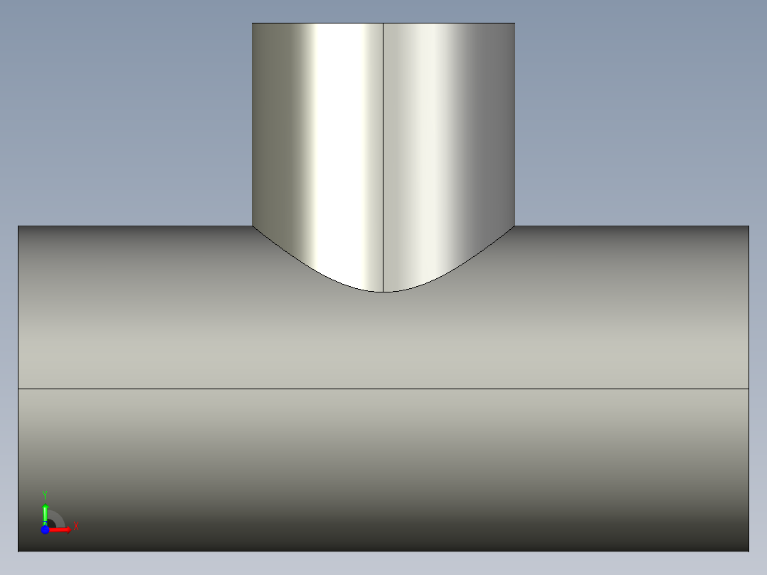 船舶管路系统SeaCor_Molded_ReducingTee_SxSxS_37J101101_0.75in x 0.5in前视图
