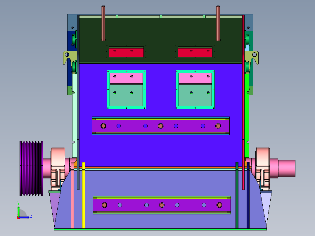 石灰石建筑混凝土粉碎机左视图