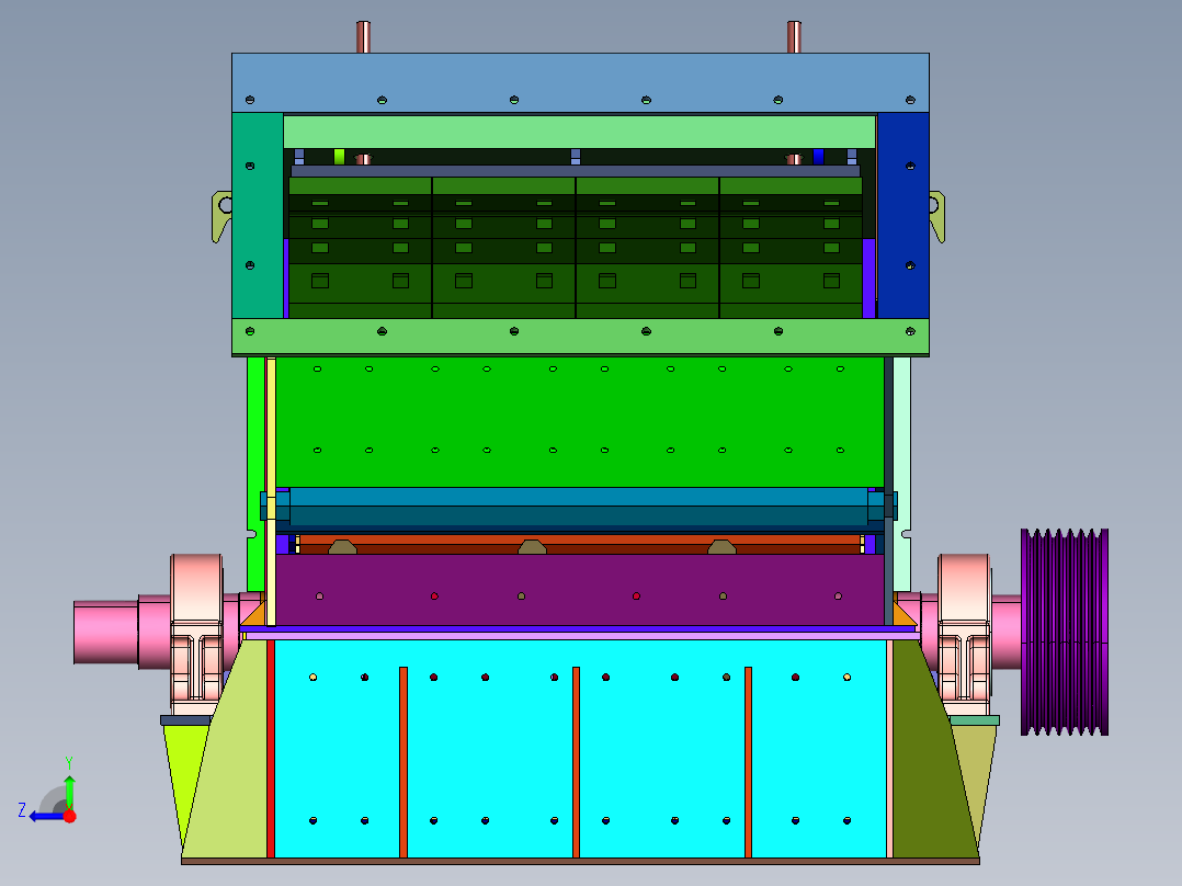 石灰石建筑混凝土粉碎机右视图
