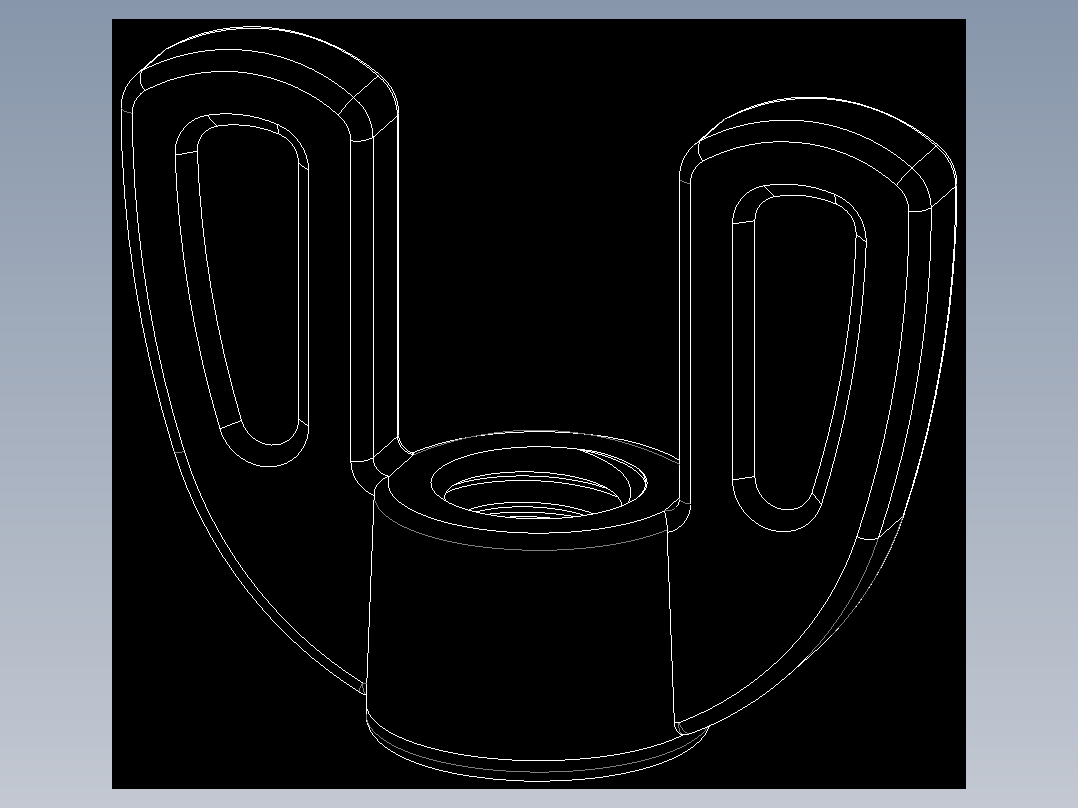 WING NUT 5-16in-18 Thread size 1-2in Base Diameter.DWG