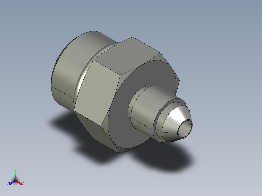 扩口式工业通用硬管接头4-8_f5ox-s正等轴测图