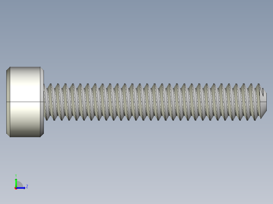 M2 x 0.4mm Thread 12mm LONG SOCKET HEAD CAP SCREW.IGS左视图