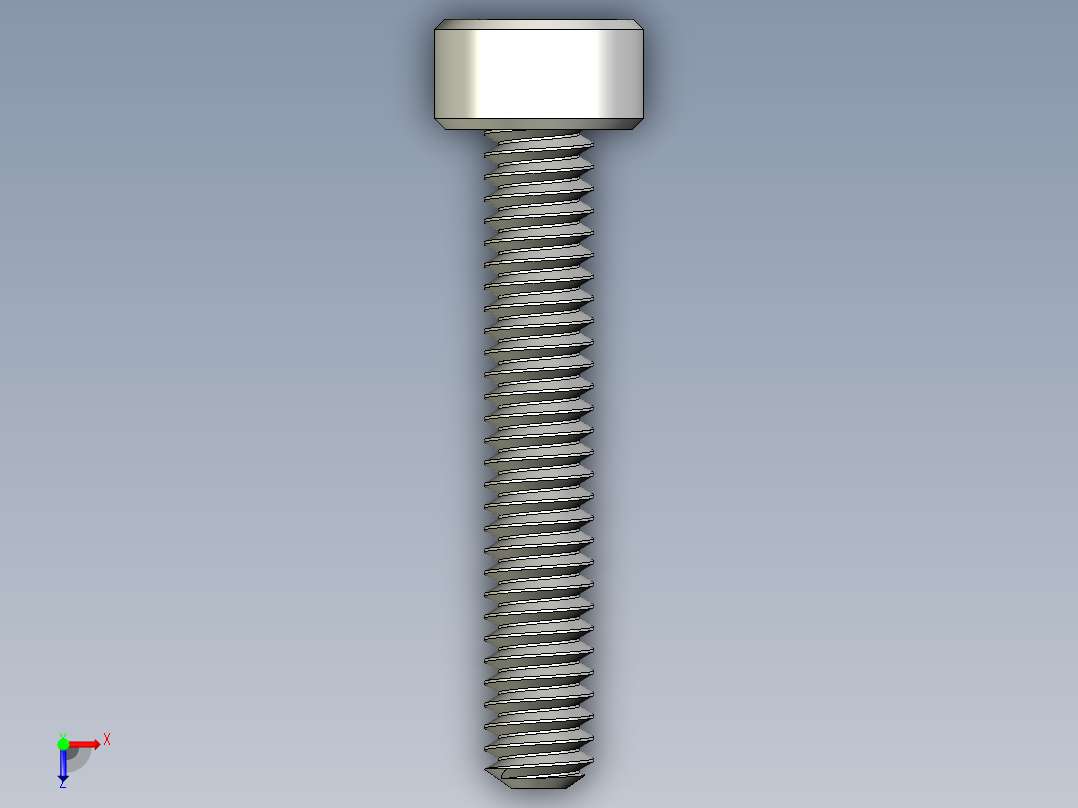 M2 x 0.4mm Thread 12mm LONG SOCKET HEAD CAP SCREW.IGS俯视图