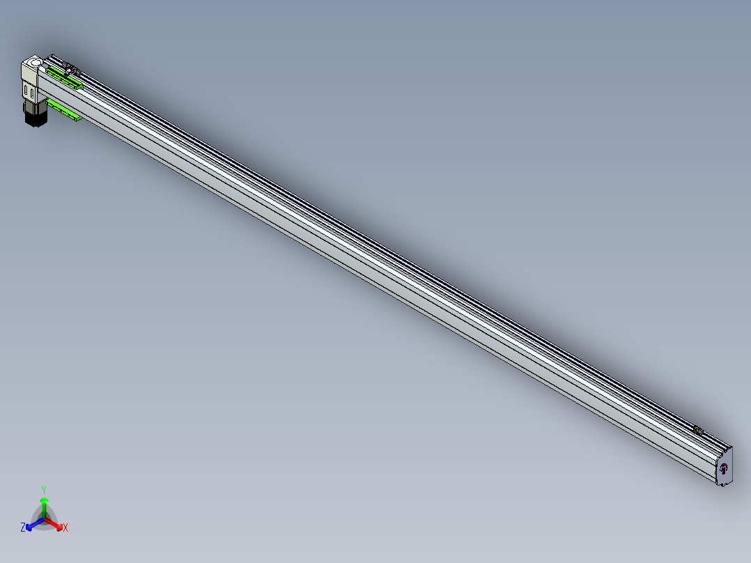 同步带滑台-半封闭B13-L90-S2800-L-P40-D3正等轴测图