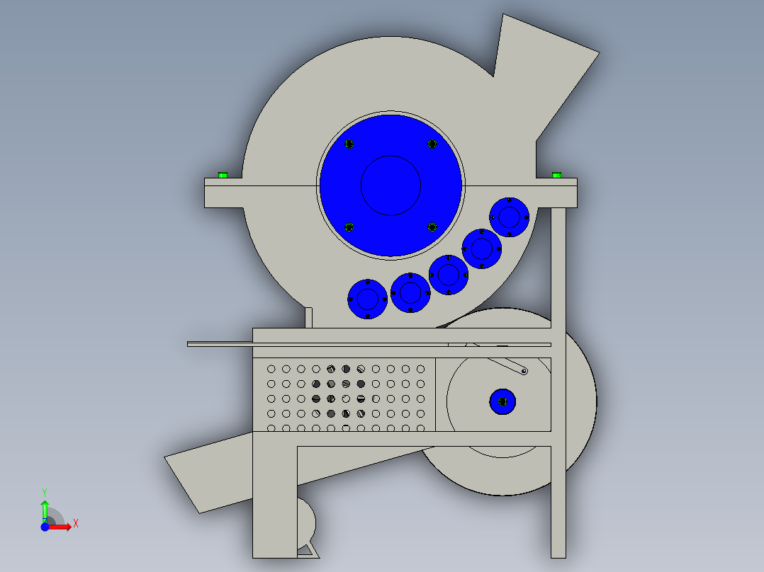 W1411-一种板栗脱壳去皮机设计-去壳机【说明+9张CAD图+proe三维】前视图