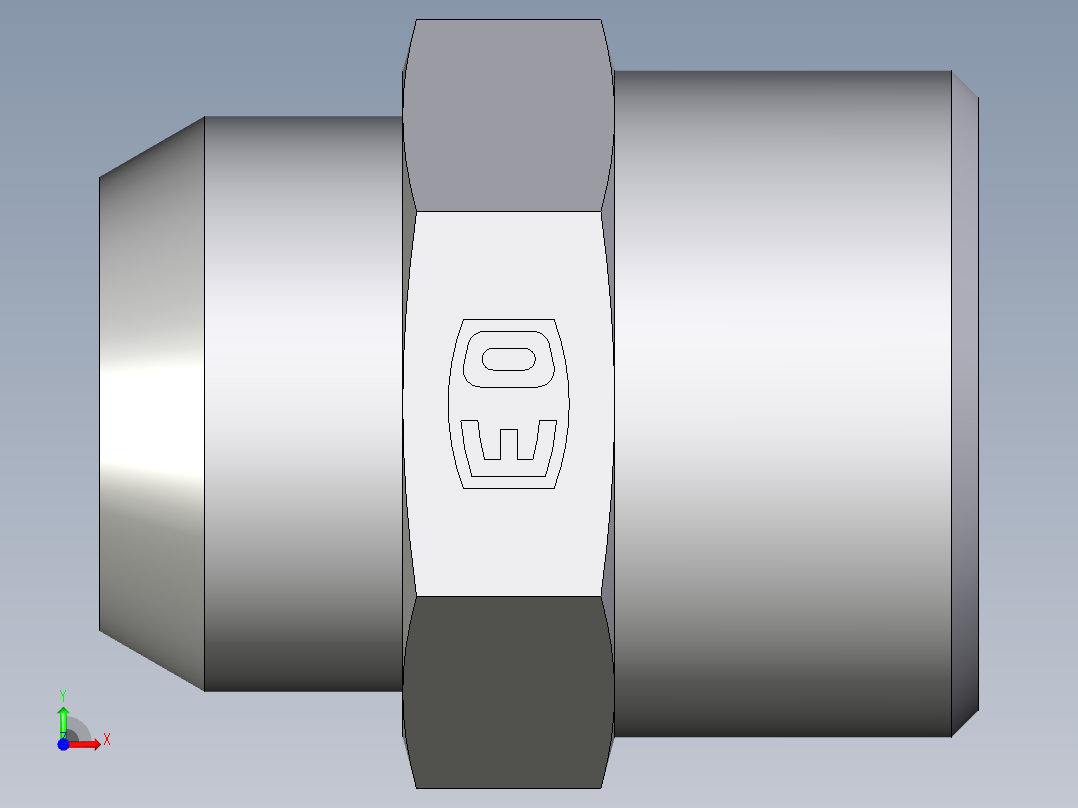 卡套式工业通用硬管接头EO_Weld_connector_AS15LX前视图