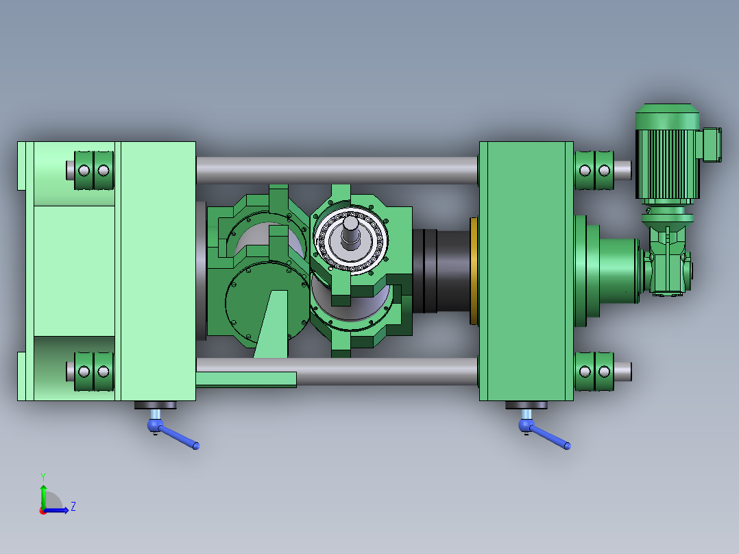棒材圆钢二辊矫直机设计左视图