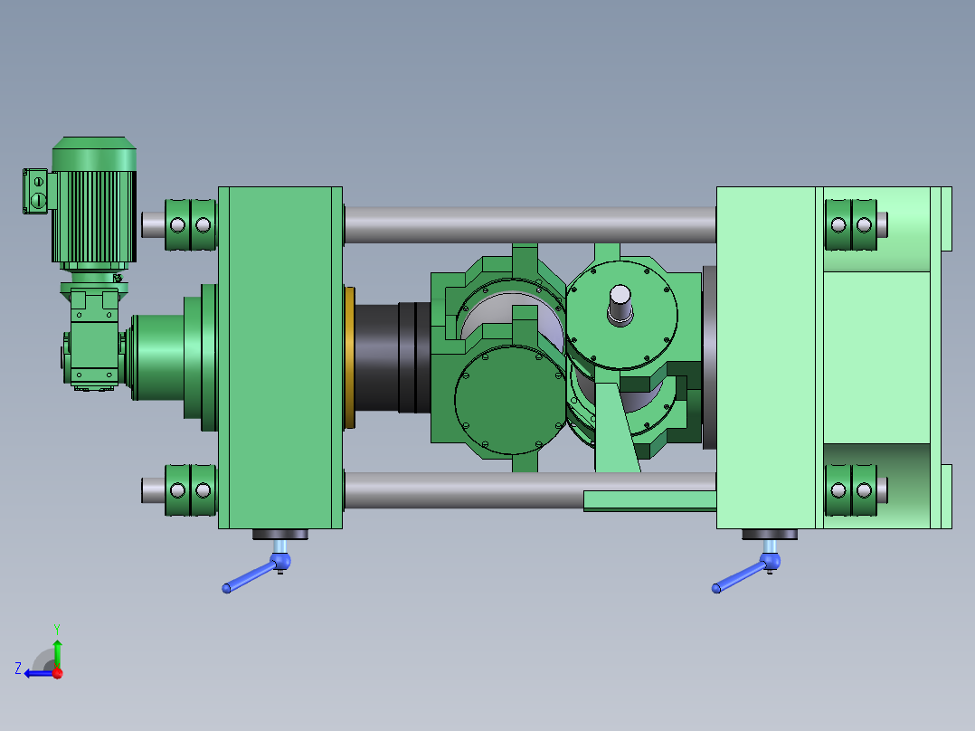 棒材圆钢二辊矫直机设计右视图