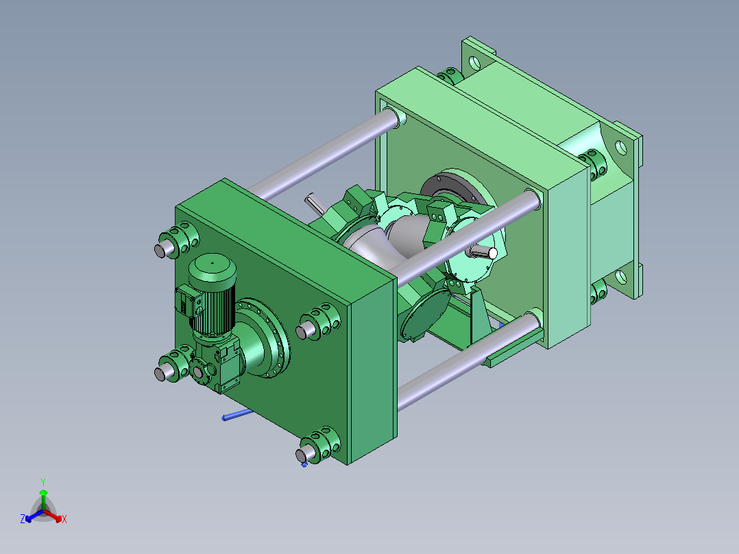 棒材圆钢二辊矫直机设计正等轴测图