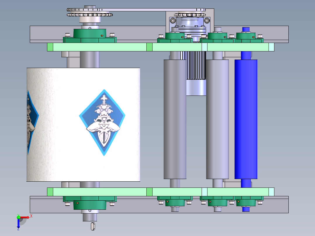印刷机收纸装置（sw14可编辑+cad+说明书）俯视图
