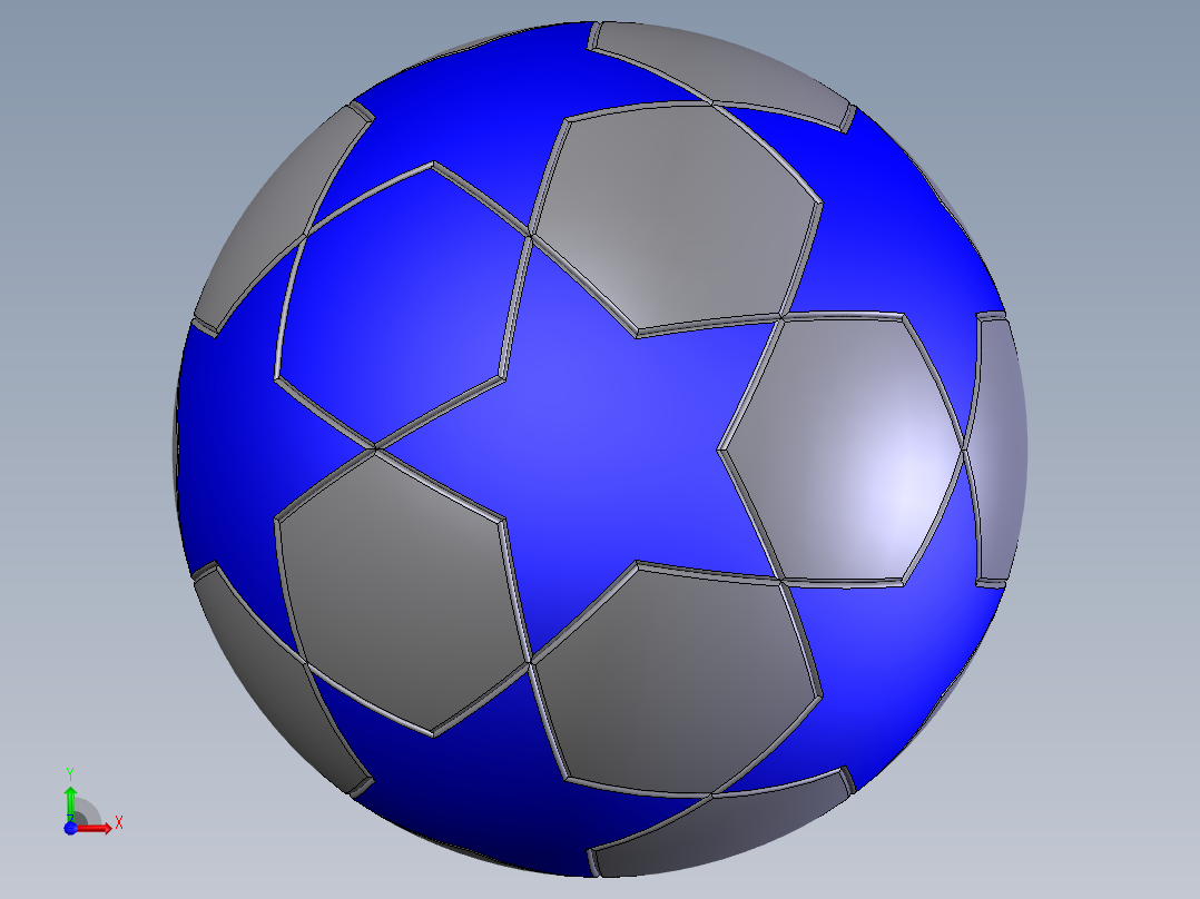 SolidWorks足球模型前视图