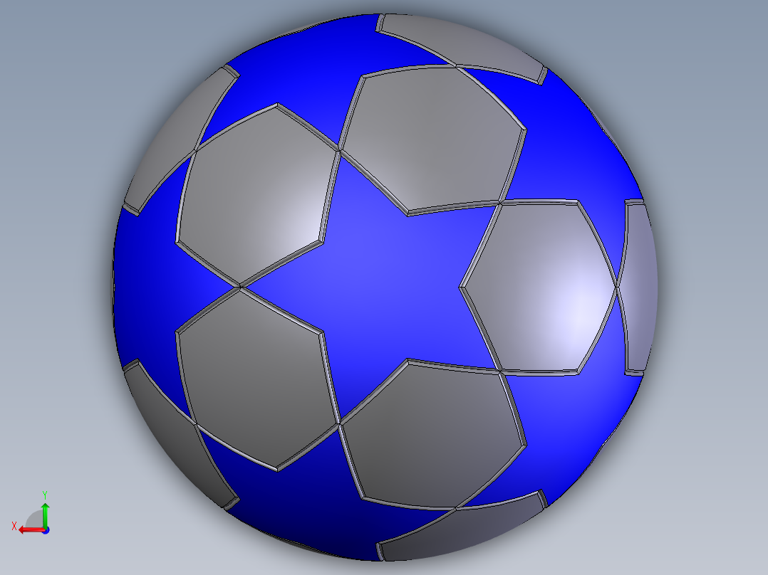 SolidWorks足球模型后视图