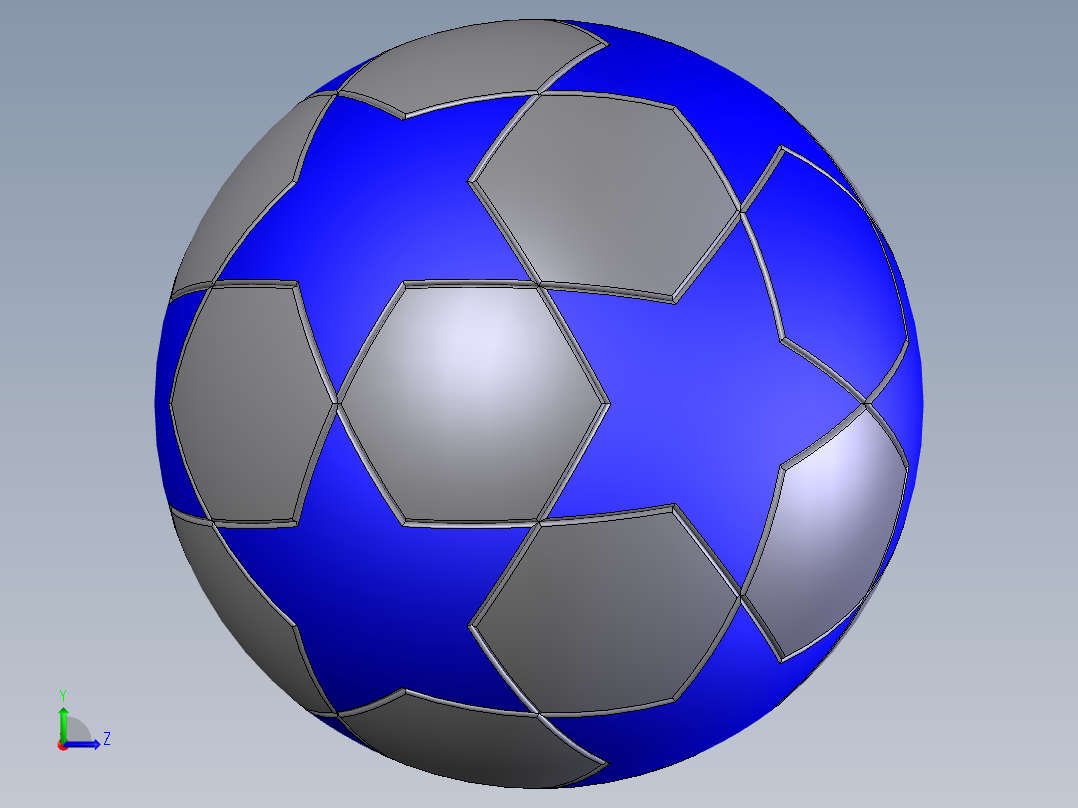 SolidWorks足球模型左视图