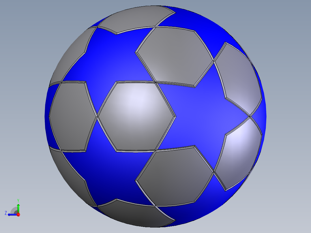 SolidWorks足球模型右视图