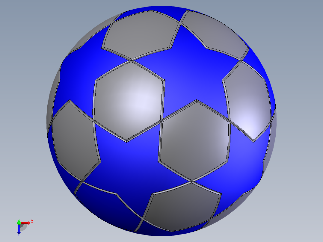SolidWorks足球模型俯视图