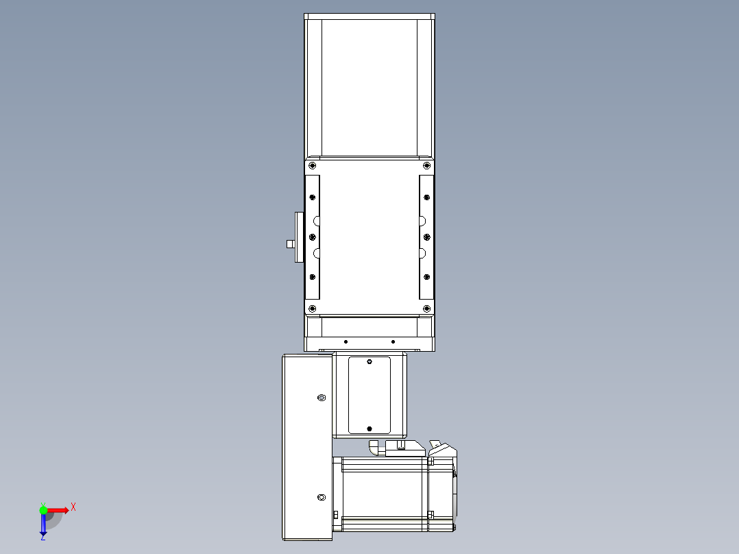 同步带全封闭直线模组TPA-HCB-105D-90-L50-ML-Y-P20-N3俯视图