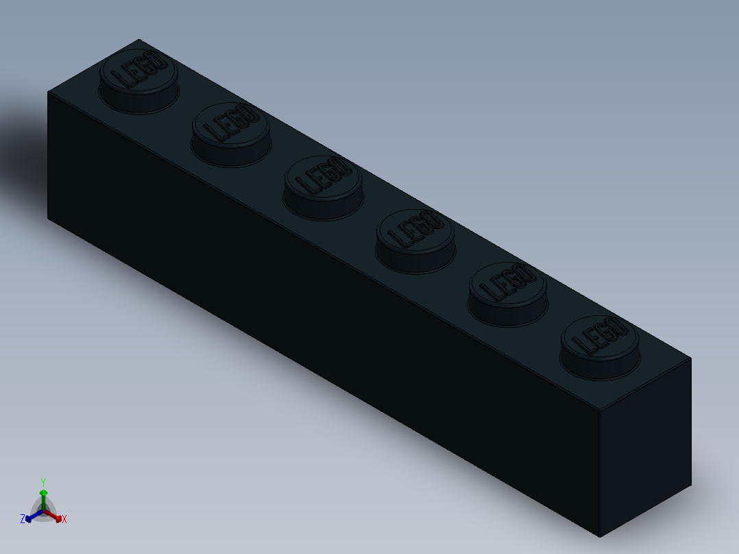 乐高套装 4421基本积木-300926 Black Brick 1 x 6.SLDPRT