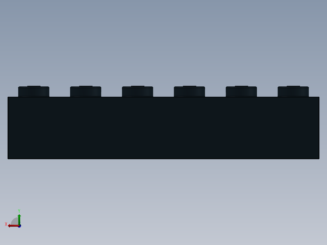 乐高套装 4421基本积木-300926 Black Brick 1 x 6.SLDPRT后视图