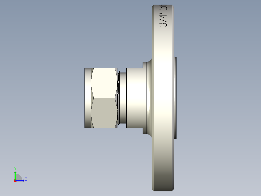 不锈钢ANSI法兰适配器，20毫米世伟洛克管接头，NPS 3-4英寸左视图