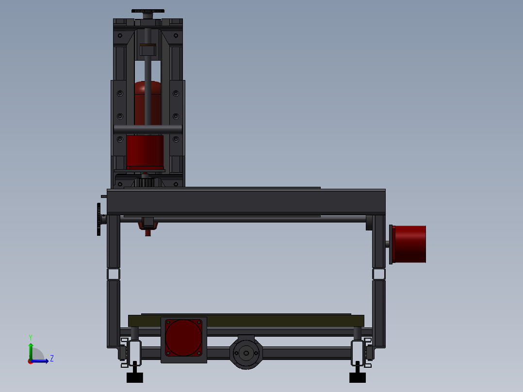 数控雕刻机左视图
