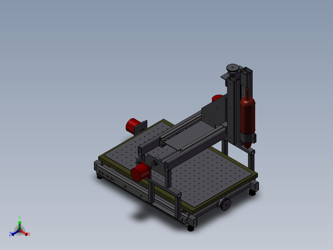 数控雕刻机正等轴测图