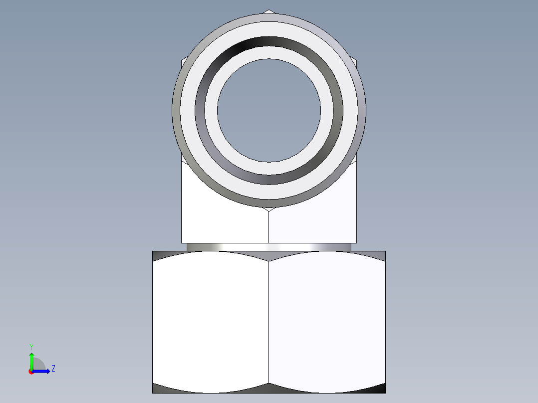 卡套式工业通用硬管接头EO_Swivel_nut_branch_tee_ET20SOMD71左视图