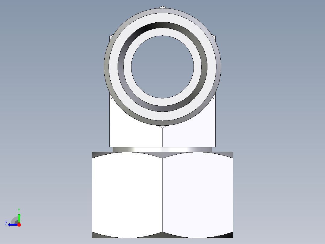 卡套式工业通用硬管接头EO_Swivel_nut_branch_tee_ET20SOMD71右视图