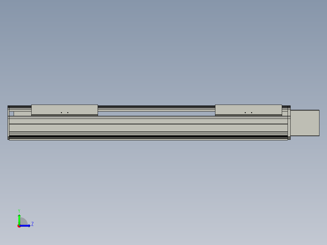 直线模组LHB21-L40-S600-L(B)设计图纸左视图