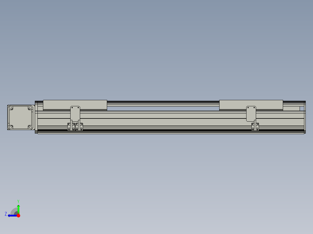 直线模组LHB21-L40-S600-L(B)设计图纸右视图