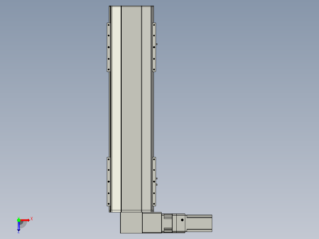 直线模组LHB21-L40-S600-L(B)设计图纸俯视图