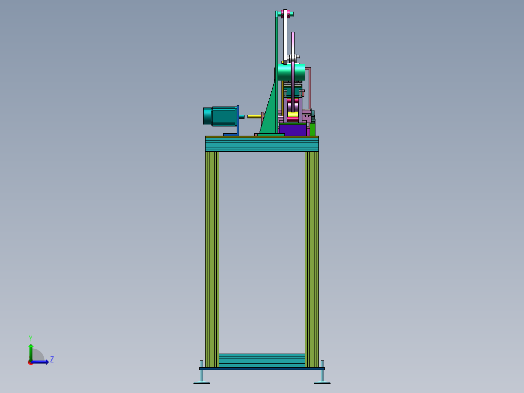 纸带U型成型机sw18可编辑左视图