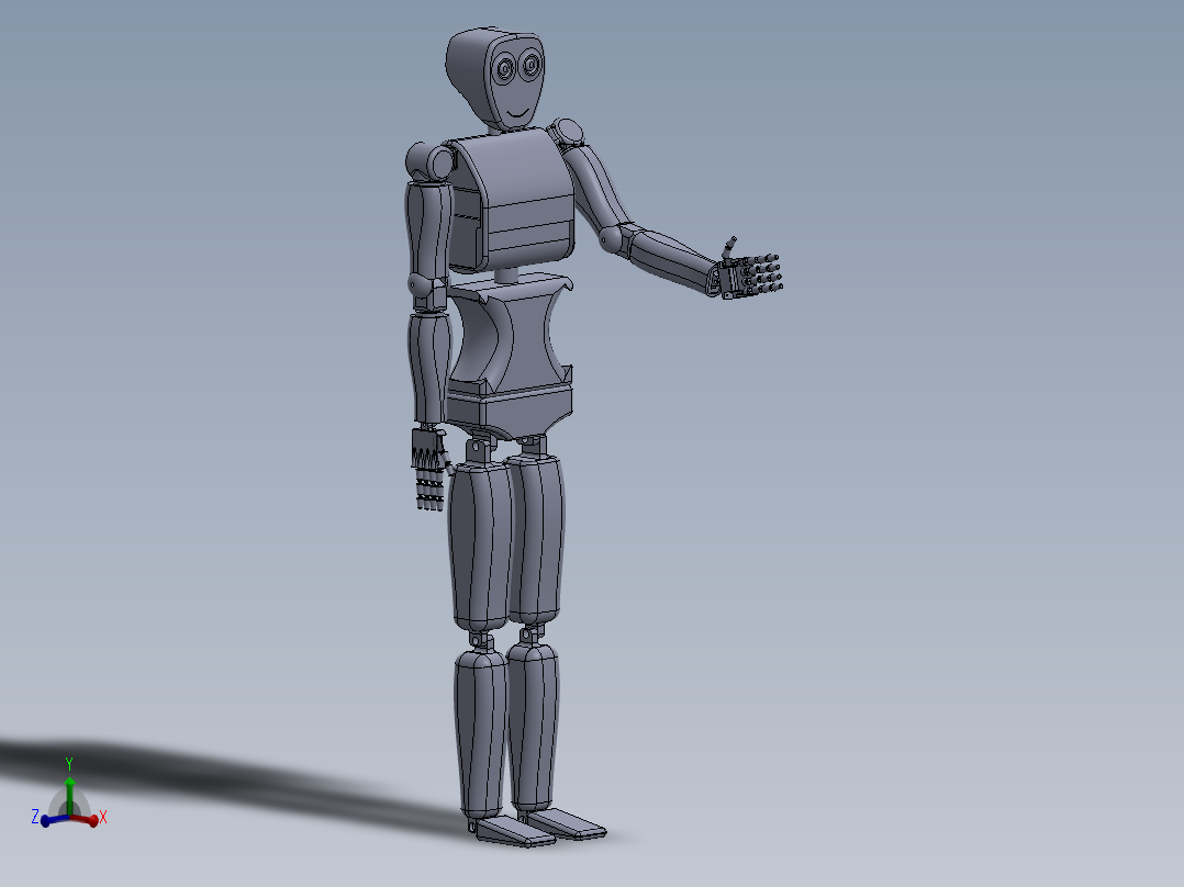<span style='color: red'>简易</span>人形<span style='color: red'>机器人</span><span style='color: red'>造型</span>结构3D图纸 Solidworks设计