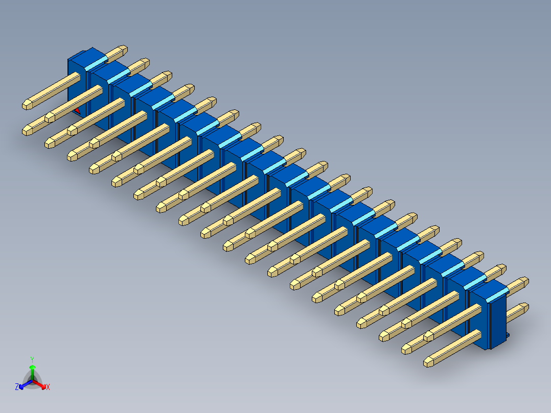 彩色公头100mil（2.54mm）系列-DS1021_blue_2x19p_100mil_Type1_rev1.0